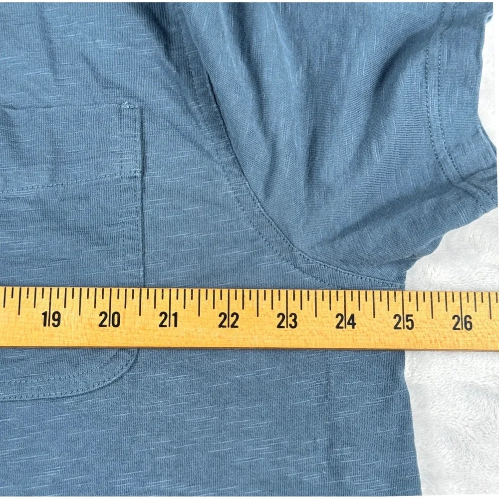 J. Crew BG870 Slub Cotton Button Down Shirt Mens XXL Blue Short Sleeve Knit‎